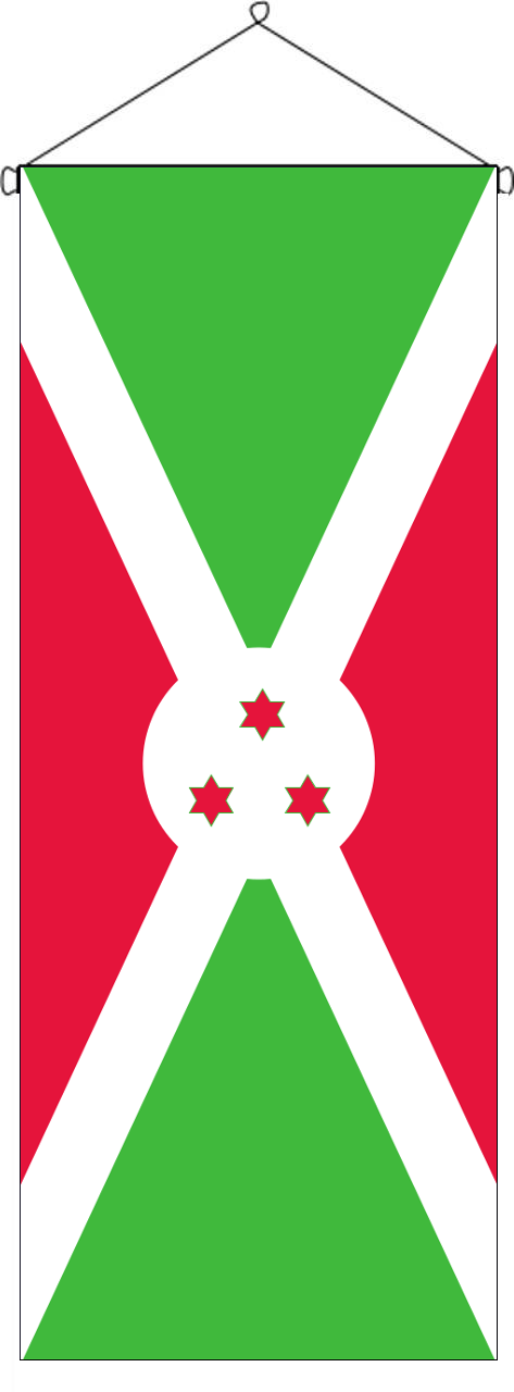 Flaggenbanner Burundi 120 g/m² Hochformat