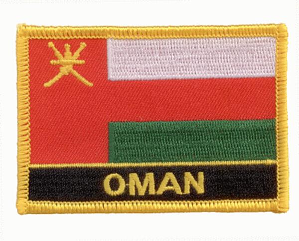 Flaggenaufnäher Oman mit Schrift