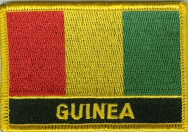 Flaggenaufnäher Guinea mit Schrift