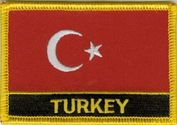 Flaggenaufnäher Türkei mit Schrift