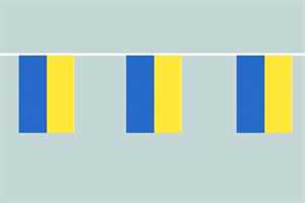 Flaggenkette Streifen Blau Gelb