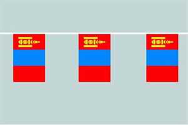 Flaggenkette Mongolei