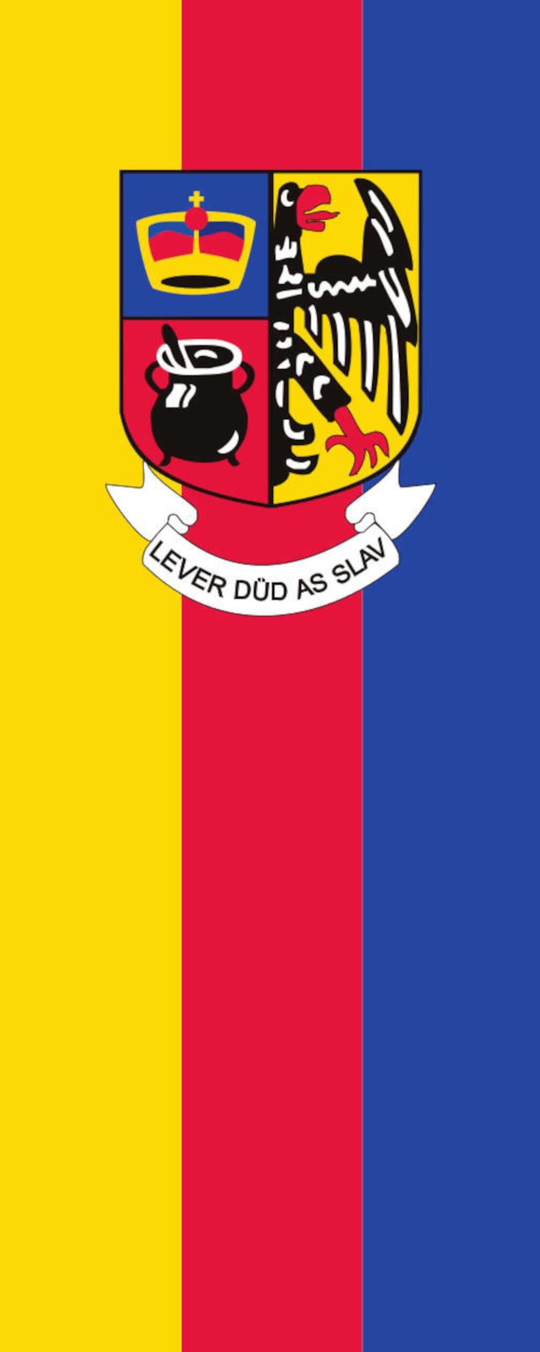 Flagge Nordfriesland mit Wappen