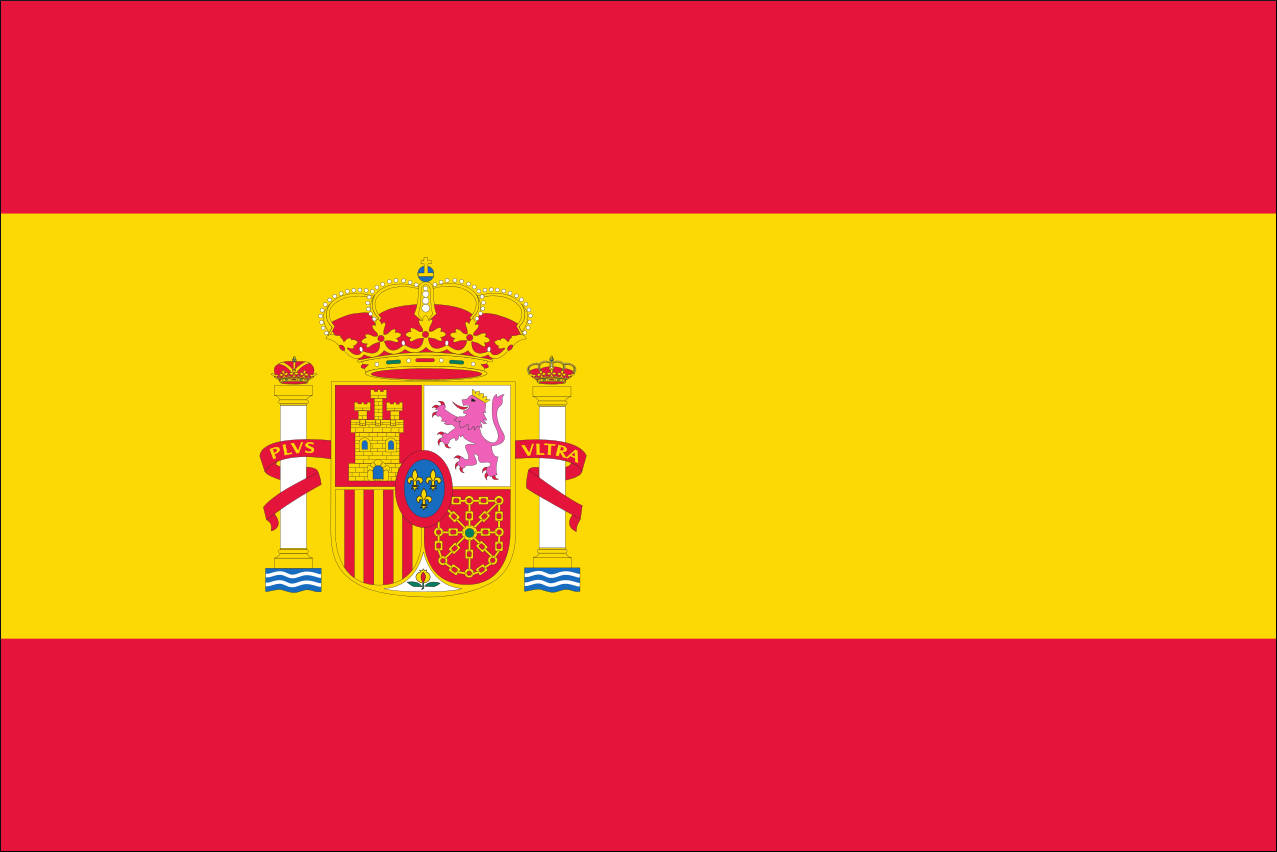 Flagge Spanien mit Wappen 110 g/m² Querformat
