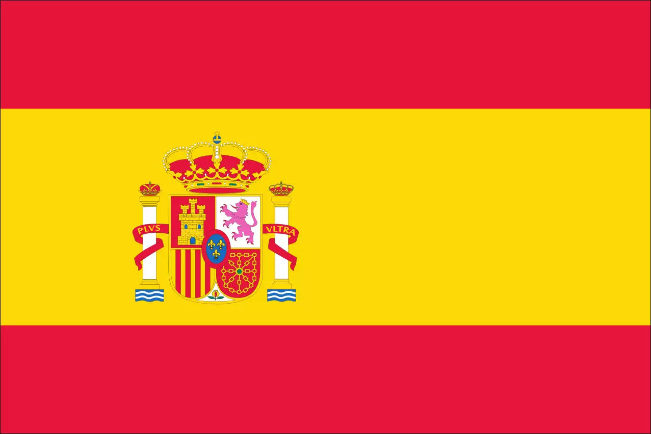 Flagge Spanien mit Wappen