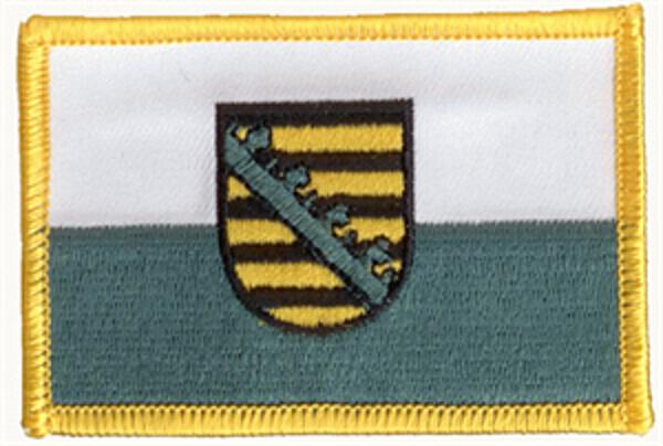 Flaggenaufnäher Sachsen mit Wappen