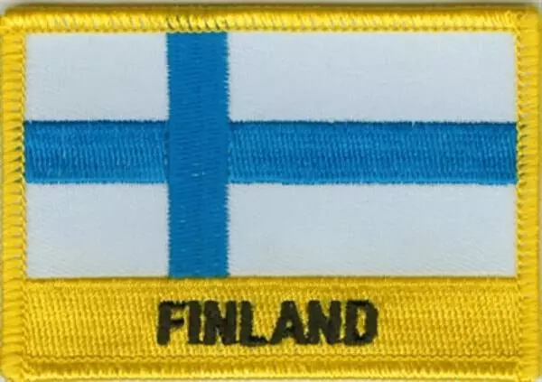 Flaggenaufnäher Finnland mit Schrift