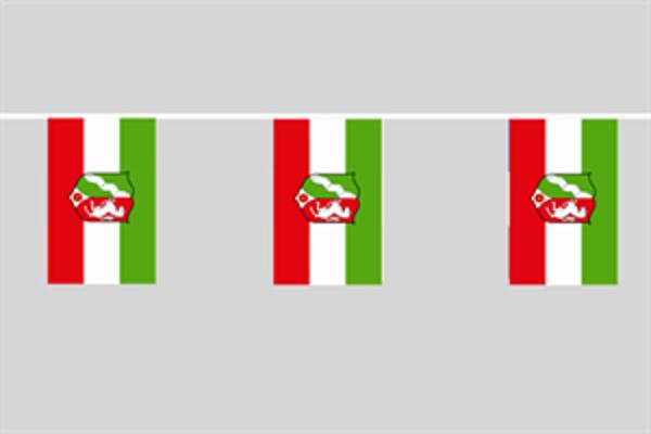 Flaggenkette Nordrhein-Westfalen mit Wappen 6 m 8 Flaggen