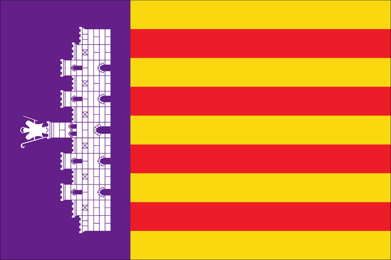 Fahne Flagge Mallorca im Hochformat verschiedene Größen 