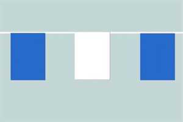 Flaggenkette Weiß Blau im Wechsel