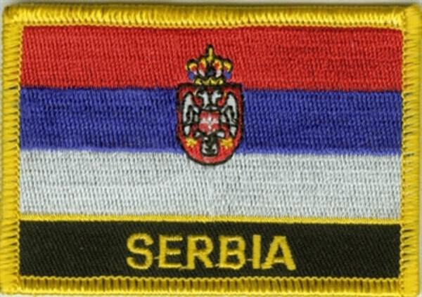Flaggenaufnäher Serbien mit Schrift