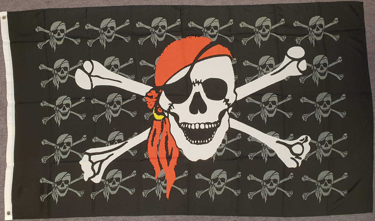 Flagge Pirat mit Hintergrund 80 g/m²