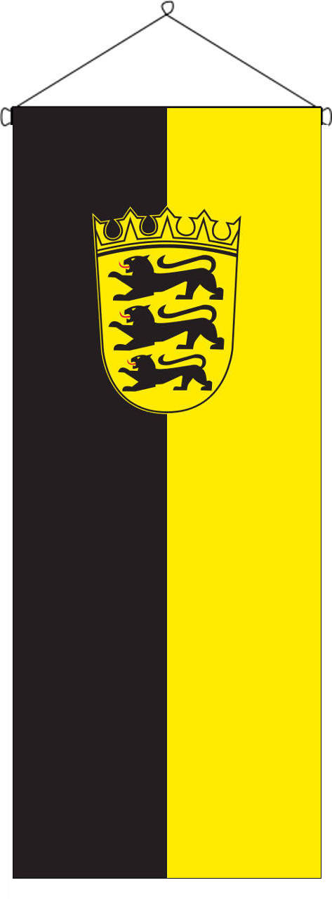 Flaggenbanner Baden-Württemberg mit Wappen 120 g/m² Hochformat
