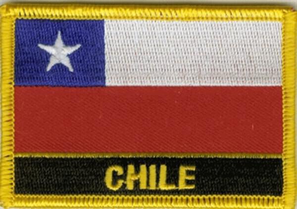 Flaggenaufnäher Chile mit Schrift