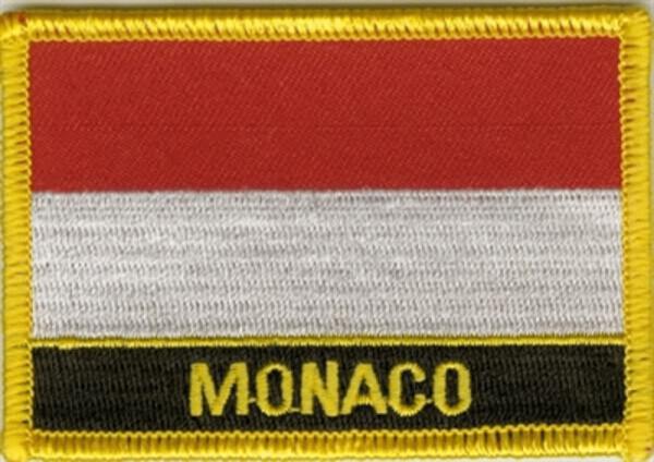 Flaggenaufnäher Monaco mit Schrift