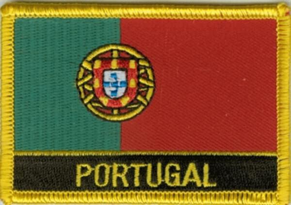 Flaggenaufnäher Portugal mit Schrift