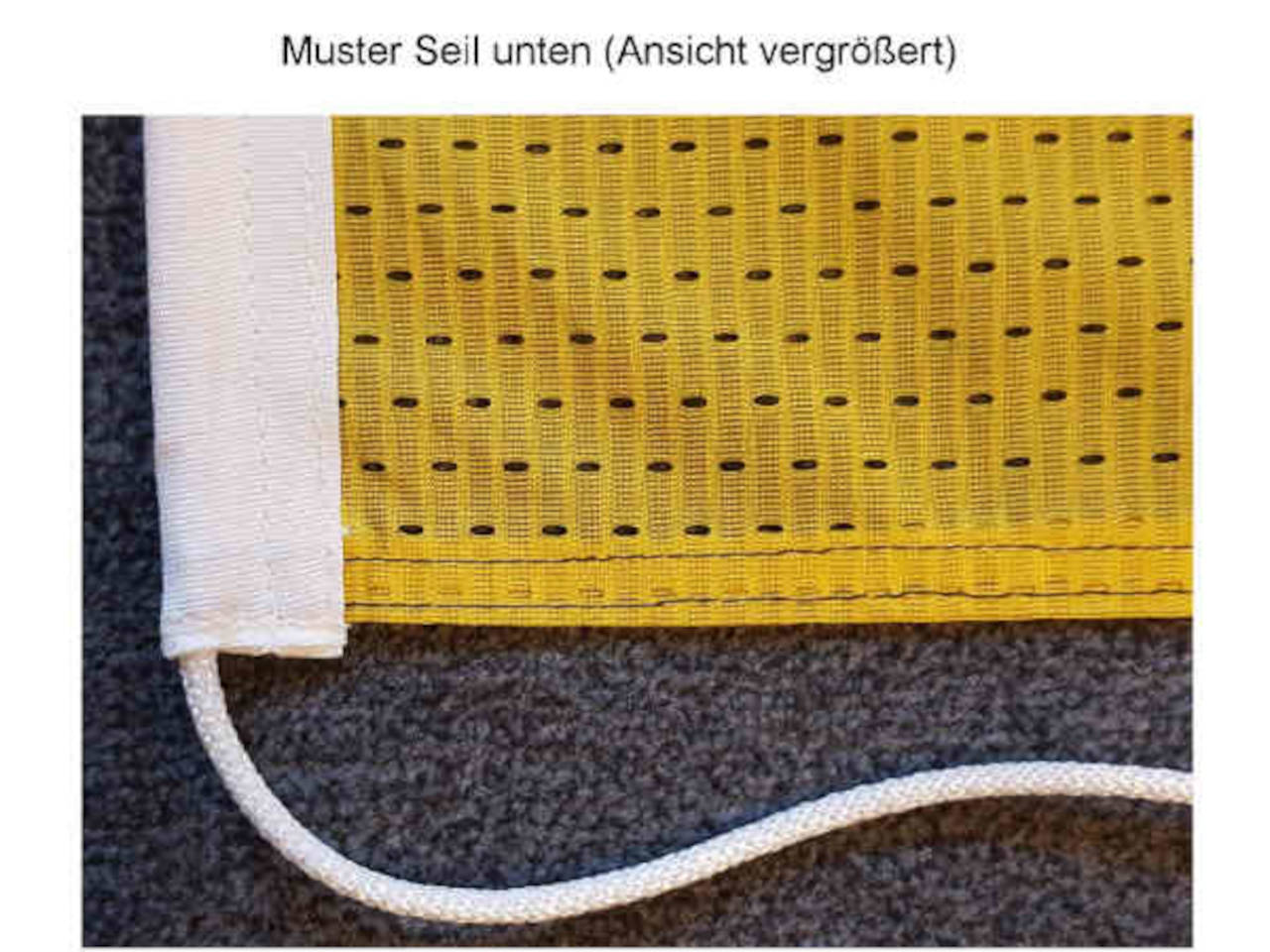 Muster eines Seils an Flagge aus gelochtem Spezialmeshpolyester 120 g/m²