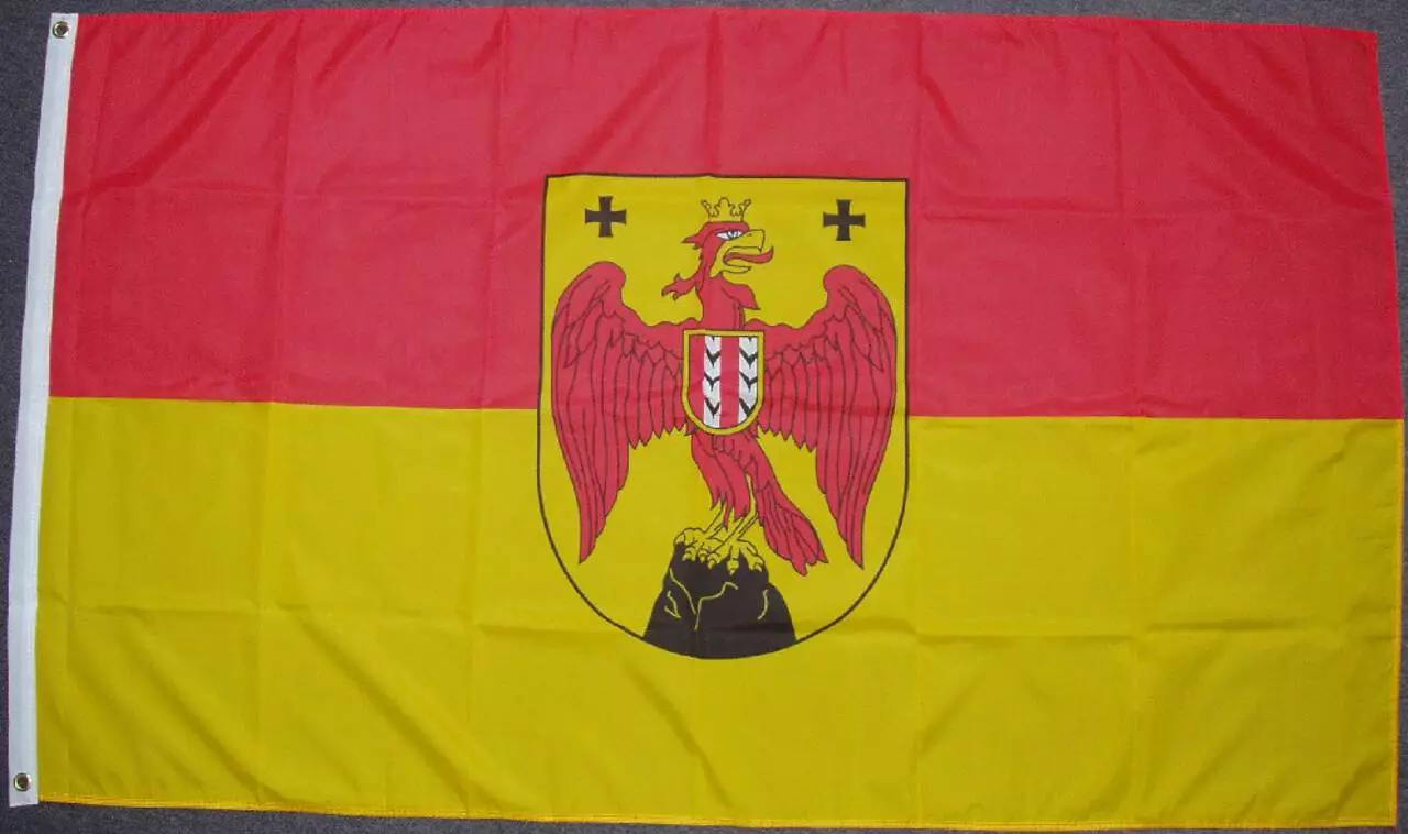 Flagge Burgenland mit Wappen