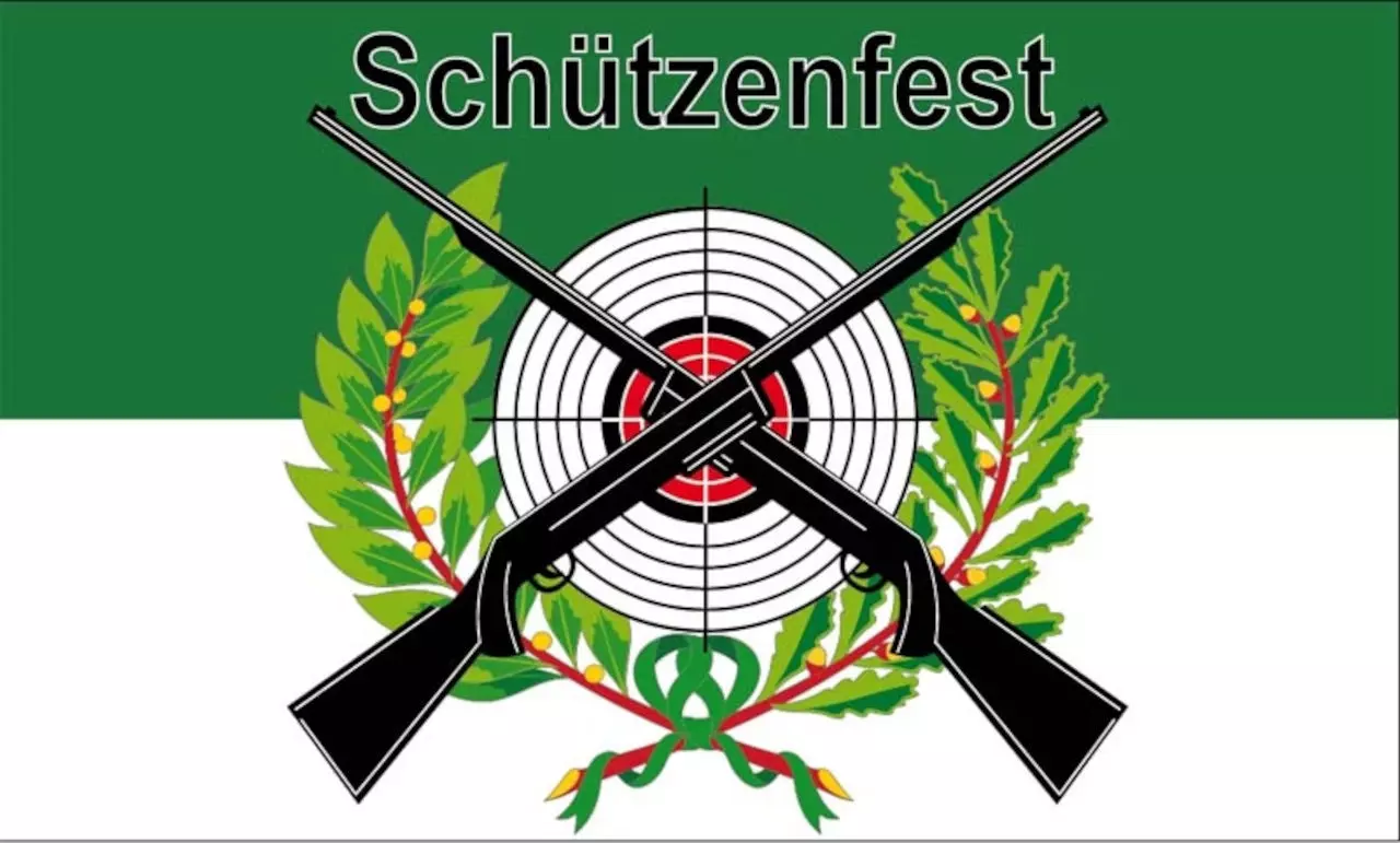 Schützenfest mit Scheibe Fahne