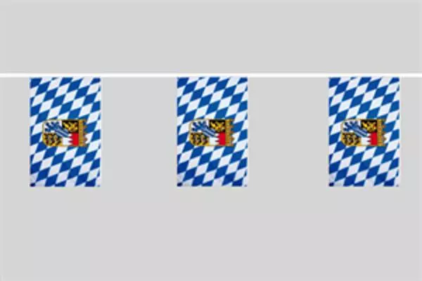 Flaggenkette Bayern mit Wappen