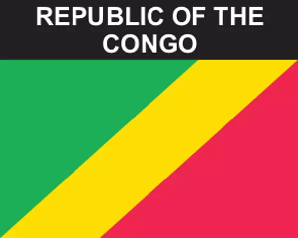 Flaggenaufkleber Republik Kongo