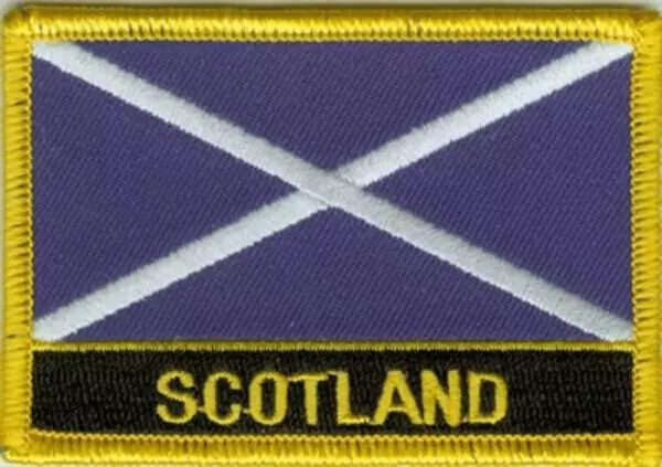 Flaggenaufnäher Schottland mit Schrift