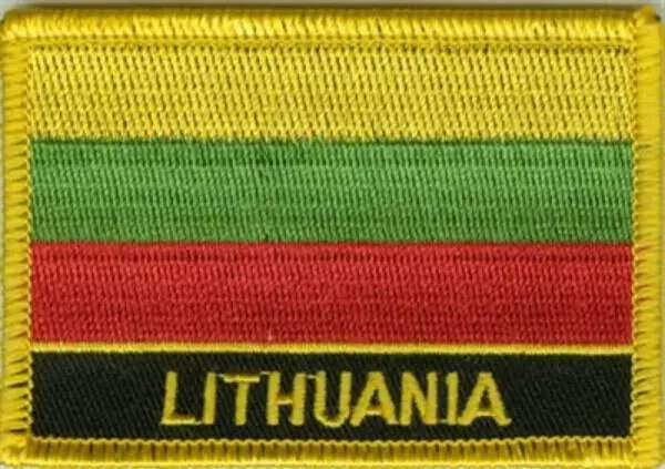 Flaggenaufnäher Litauen mit Schrift