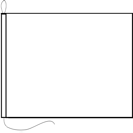 Muster einer quadratischen Flagge mit Seil und Schlaufe