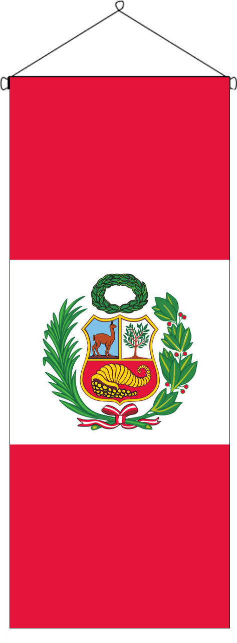 Flaggenbanner Peru mit Wappen