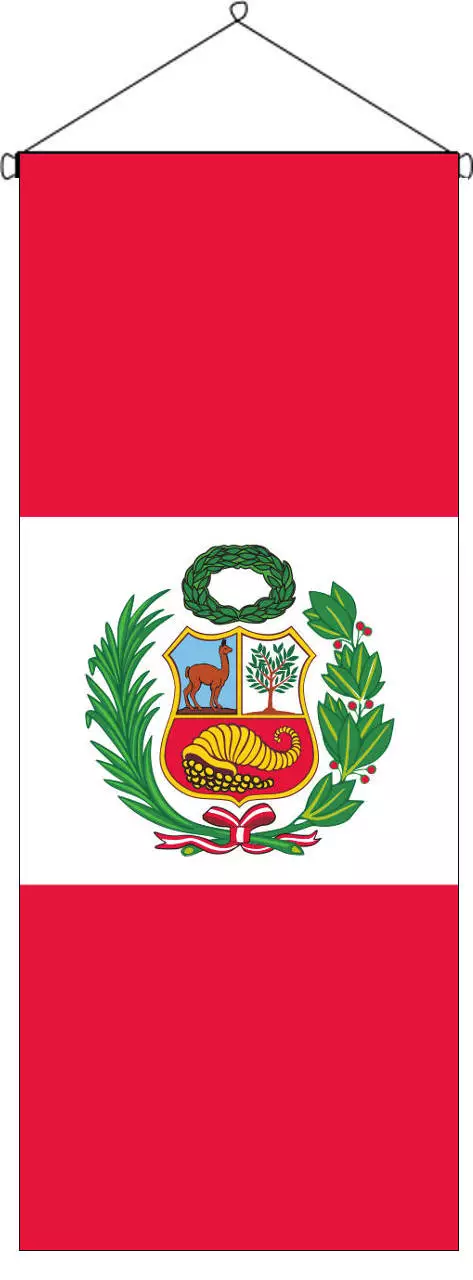 Flaggenbanner Peru mit Wappen