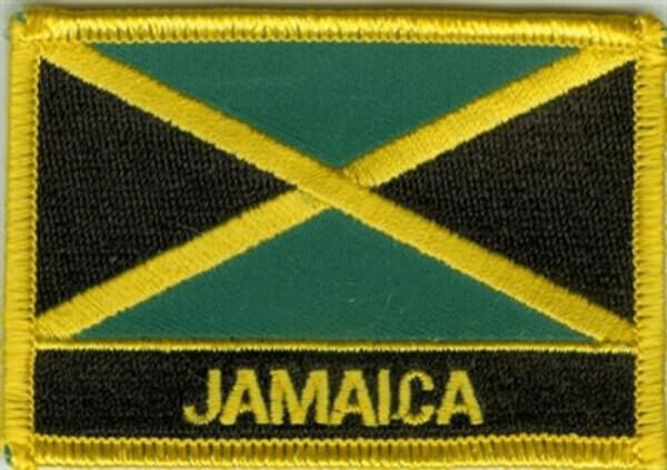 Flaggenaufnäher Jamaika mit Schrift