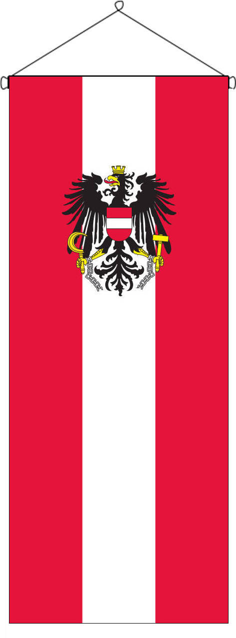Flaggenbanner Österreich mit Wappen