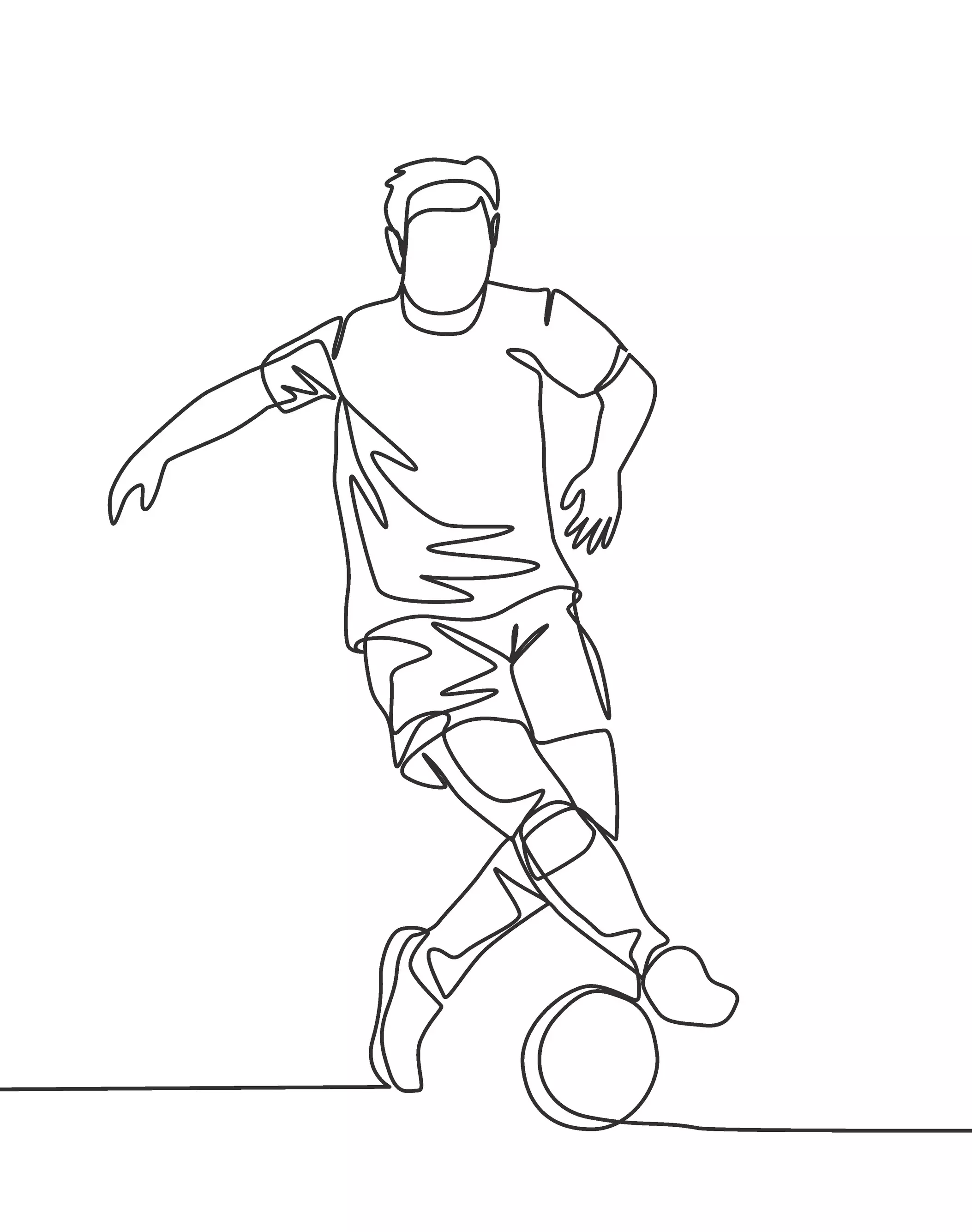 Fußballspieler gezeichnet