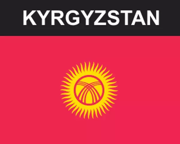 Flaggenaufkleber Kirgisistan