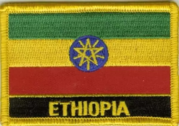 Flaggenaufnäher Äthiopien mit Schrift