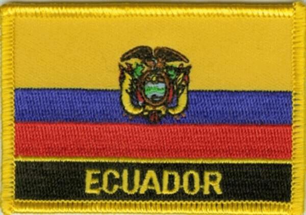 Flaggenaufnäher Ecuador mit Schrift