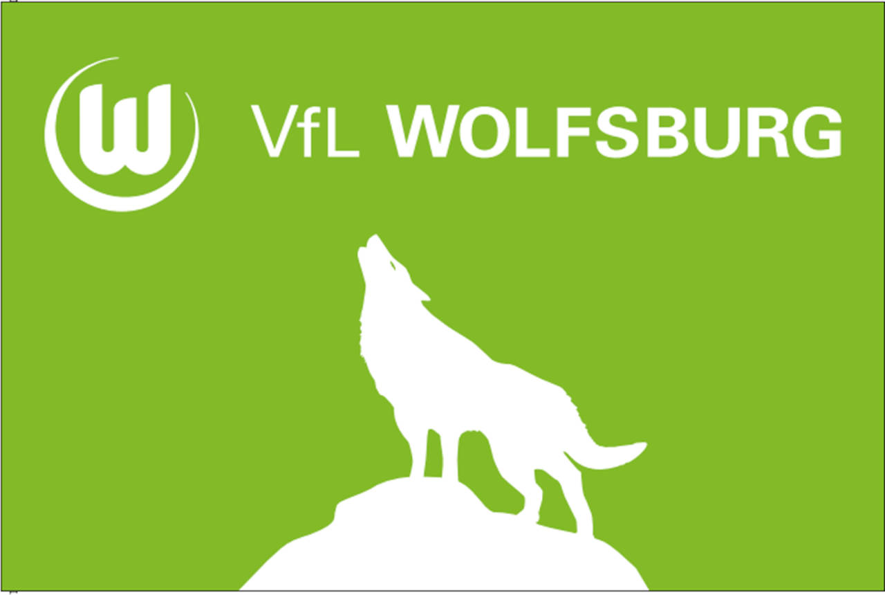 VfL Wolfsburg Flagge heulender Wolf