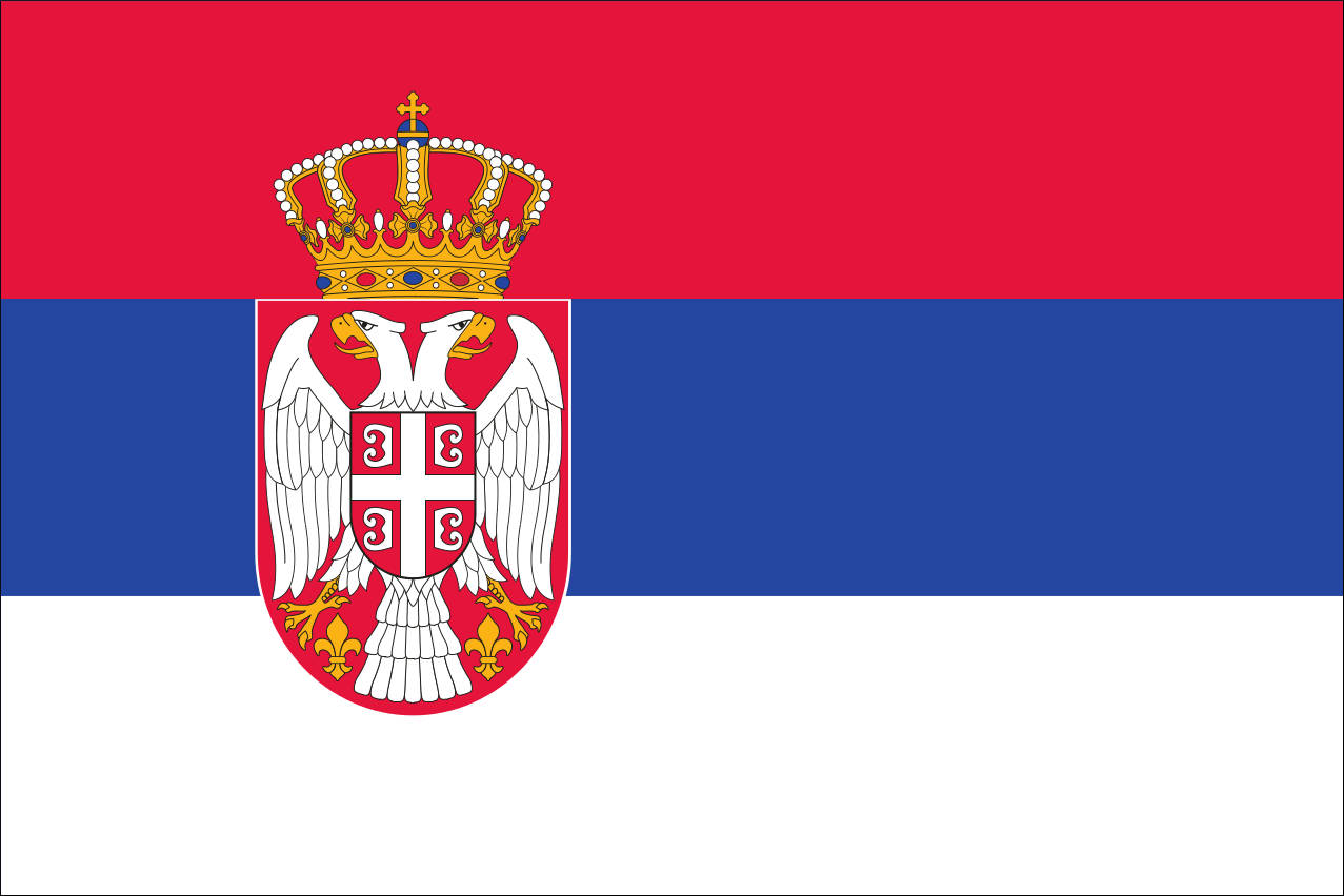 Flagge Serbien mit Wappen