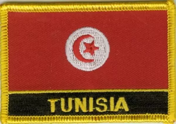 Flaggenaufnäher Tunesien mit Schrift