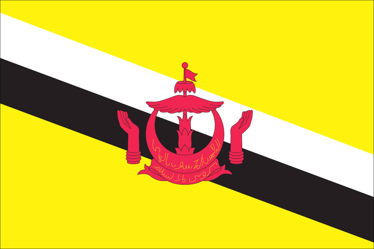 Flagge Brunei 80 g/m² ca. 30 x 45 cm