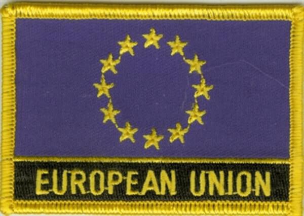 Flaggenaufnäher Europa mit Schrift