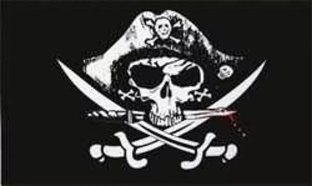 Flagge Pirat mit blutigem Säbel