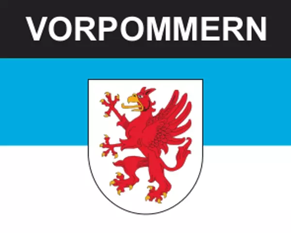 Flaggenaufkleber Vorpommern mit Wappen