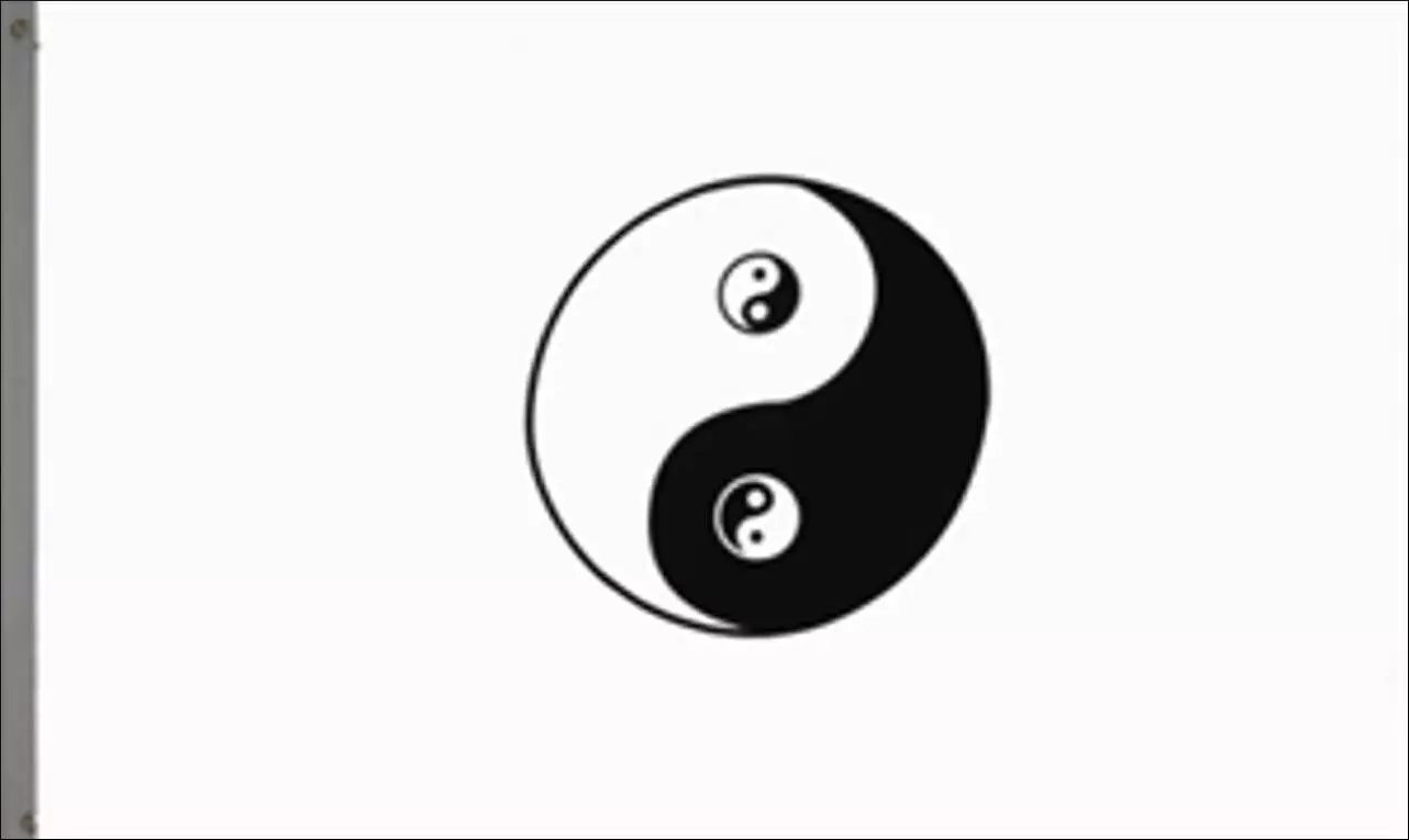 Flagge Yin und Yang weiß