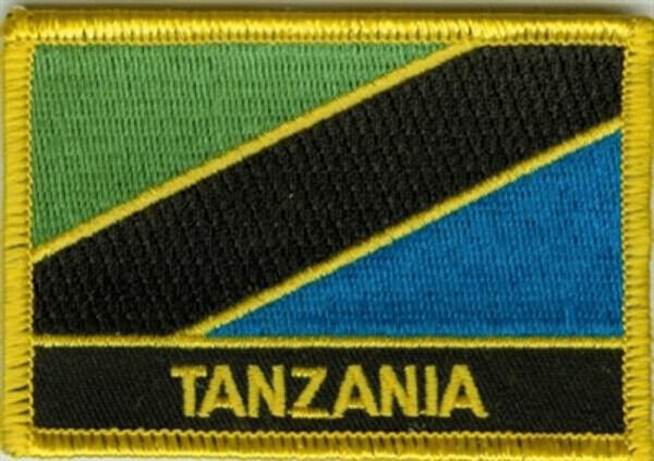 Flaggenaufnäher Tansania mit Schrift