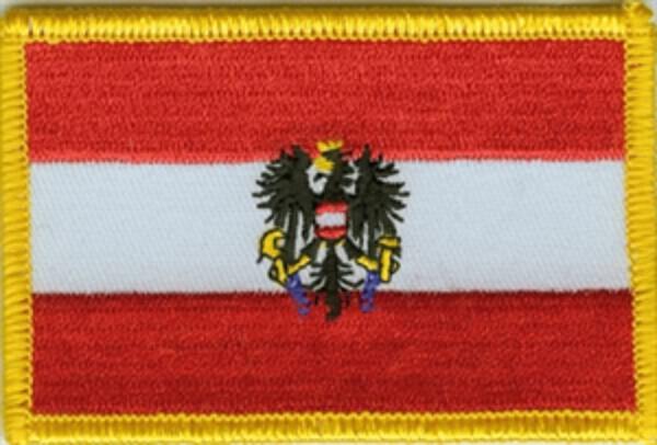 Flaggenaufnäher Österreich mit Wappen