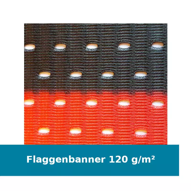 flaggenmeer Kategorie Flaggenbanner aus gelochtem Spezialmeshpolyester 120 g/m²
