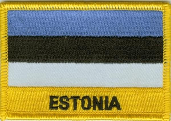 Flaggenaufnäher Estland mit Schrift