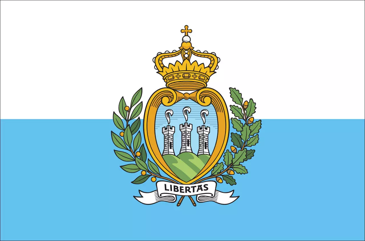 Flagge San Marino mit Wappen