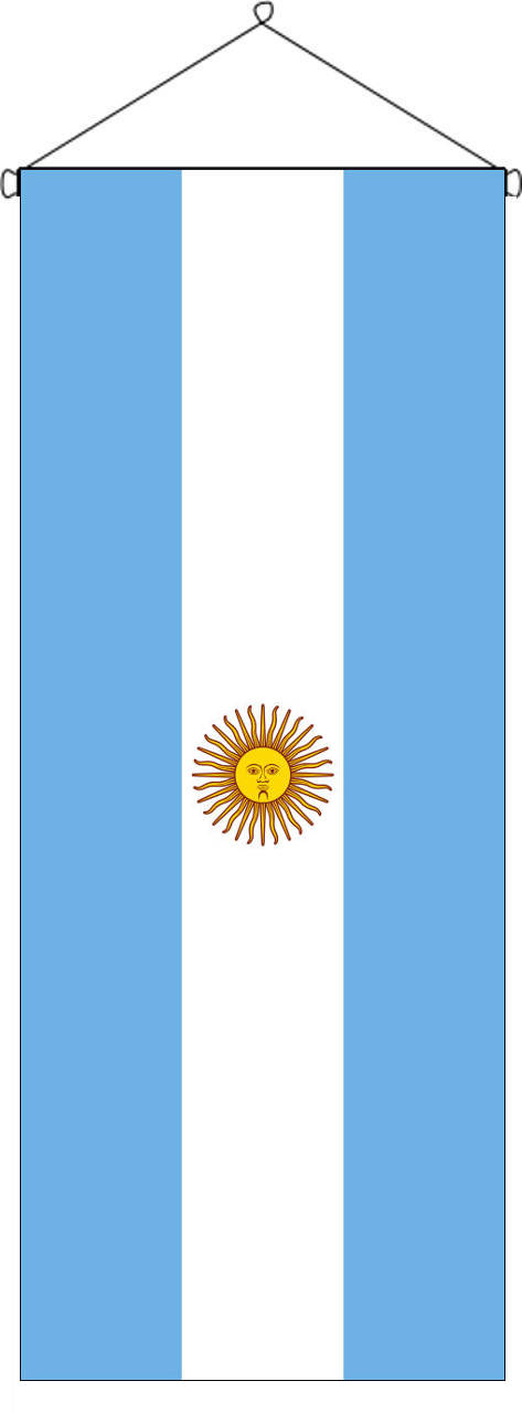 Flaggenbanner Argentinien mit Wappen 120 g/m² Hochformat